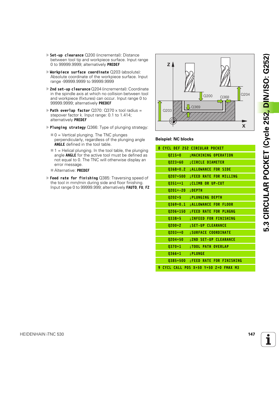 HEIDENHAIN iTNC 530 (60642x-04) Cycle programming User Manual | Page 147 / 529