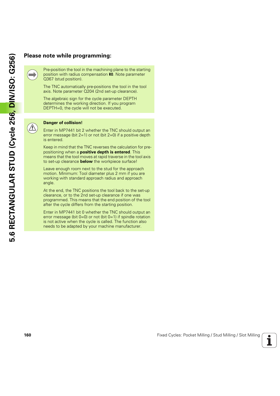 Please note while programming | HEIDENHAIN iTNC 530 (60642x-04) Cycle programming User Manual | Page 160 / 529
