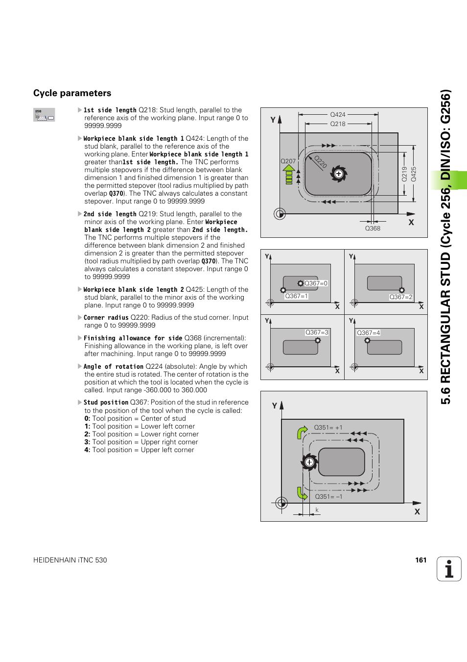 Cycle parameters | HEIDENHAIN iTNC 530 (60642x-04) Cycle programming User Manual | Page 161 / 529