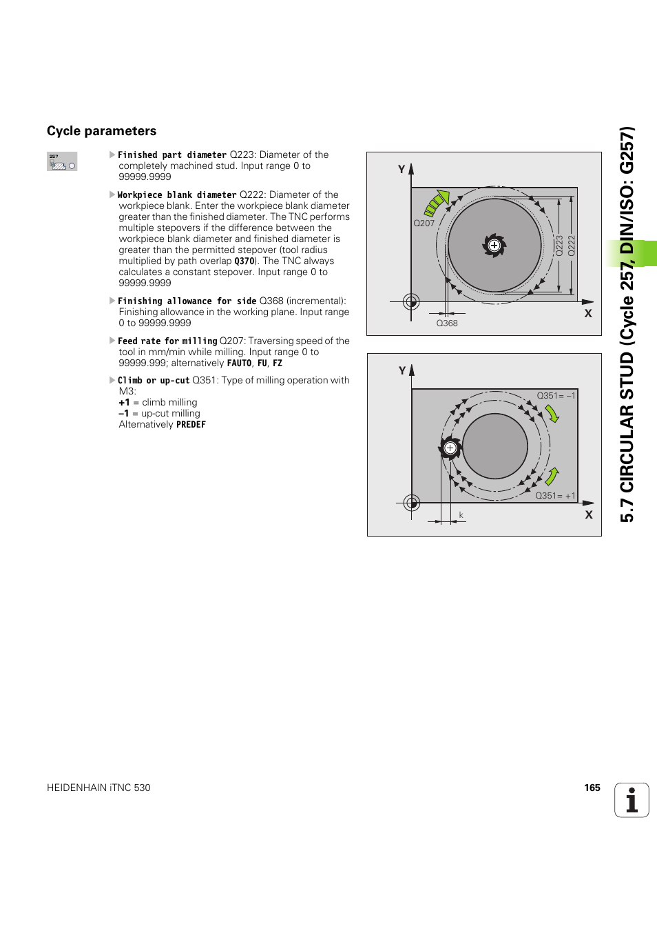 Cycle parameters | HEIDENHAIN iTNC 530 (60642x-04) Cycle programming User Manual | Page 165 / 529