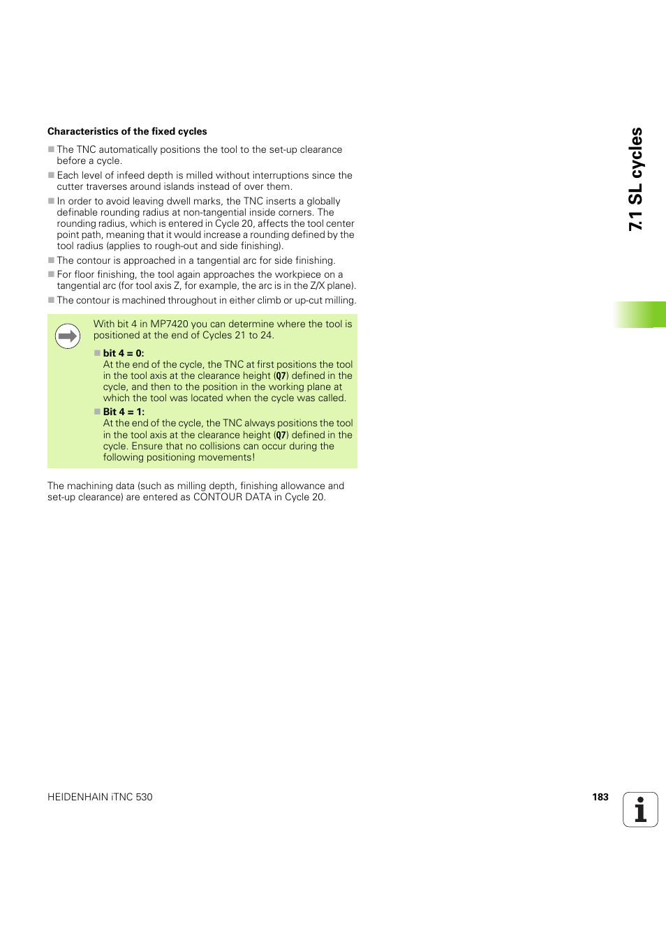 1 sl cy cles | HEIDENHAIN iTNC 530 (60642x-04) Cycle programming User Manual | Page 183 / 529