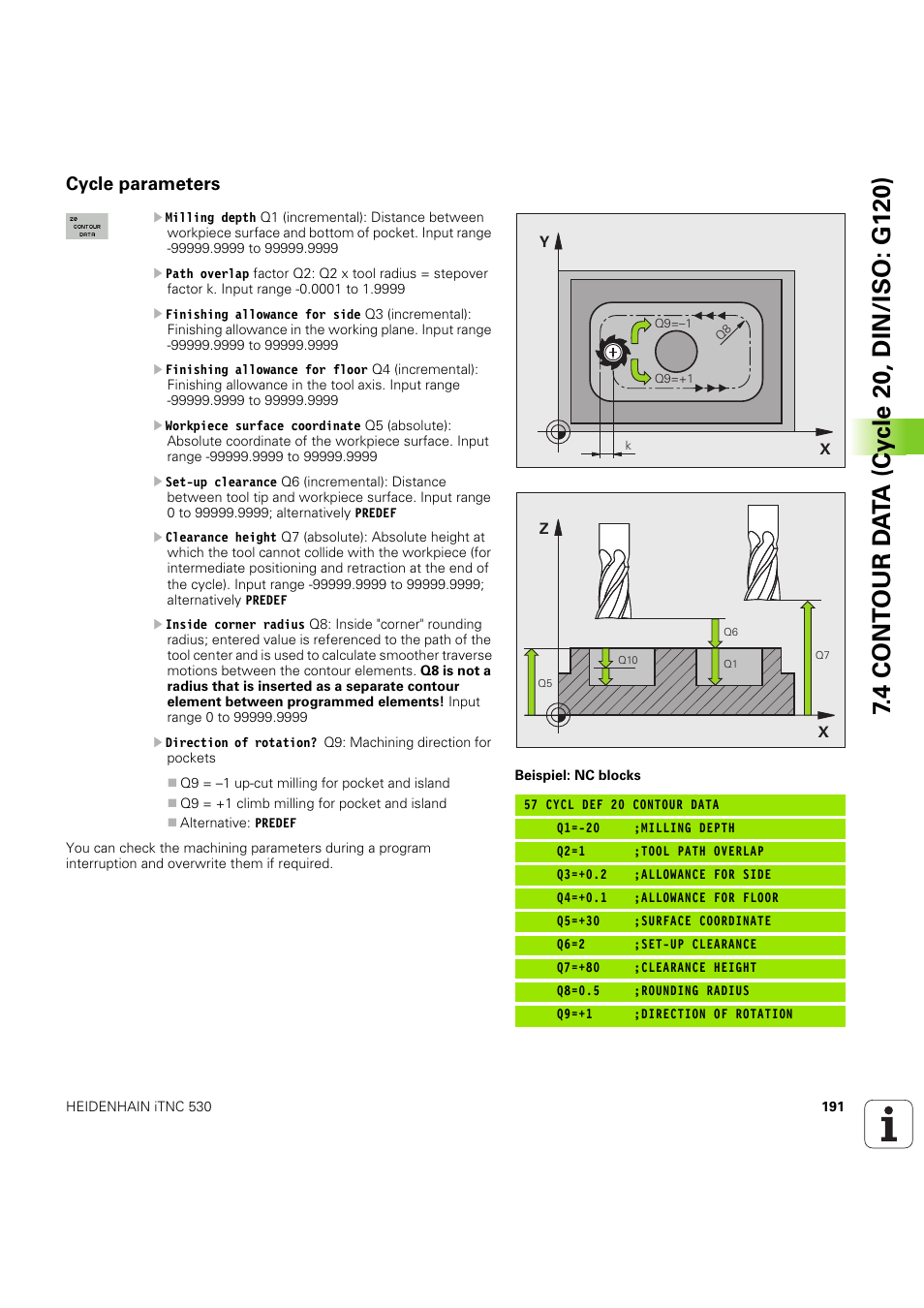 Cycle parameters | HEIDENHAIN iTNC 530 (60642x-04) Cycle programming User Manual | Page 191 / 529