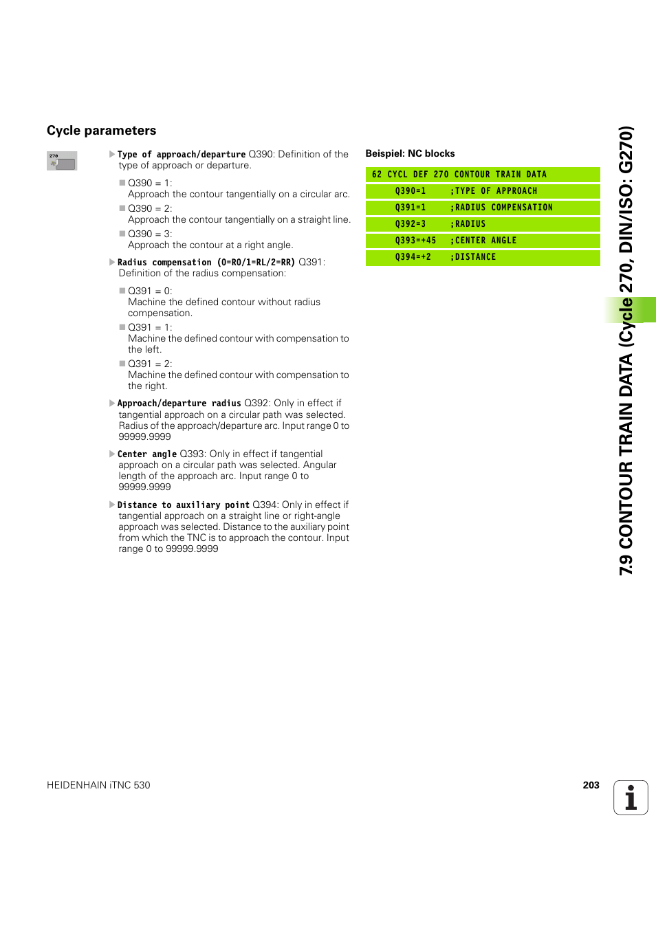 Cycle parameters | HEIDENHAIN iTNC 530 (60642x-04) Cycle programming User Manual | Page 203 / 529