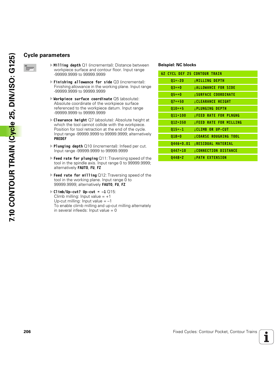 Cycle parameters | HEIDENHAIN iTNC 530 (60642x-04) Cycle programming User Manual | Page 206 / 529