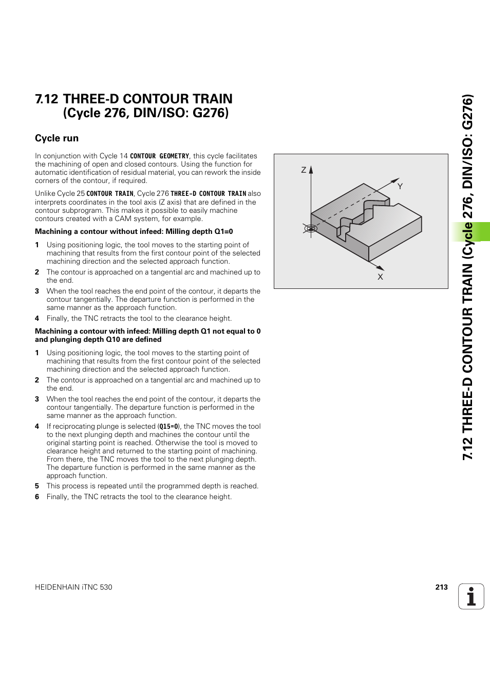 Cycle run, Seite 213 | HEIDENHAIN iTNC 530 (60642x-04) Cycle programming User Manual | Page 213 / 529