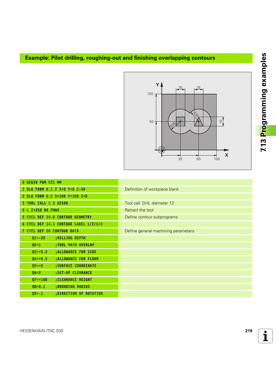 13 pr ogr amming examples | HEIDENHAIN iTNC 530 (60642x-04) Cycle programming User Manual | Page 219 / 529