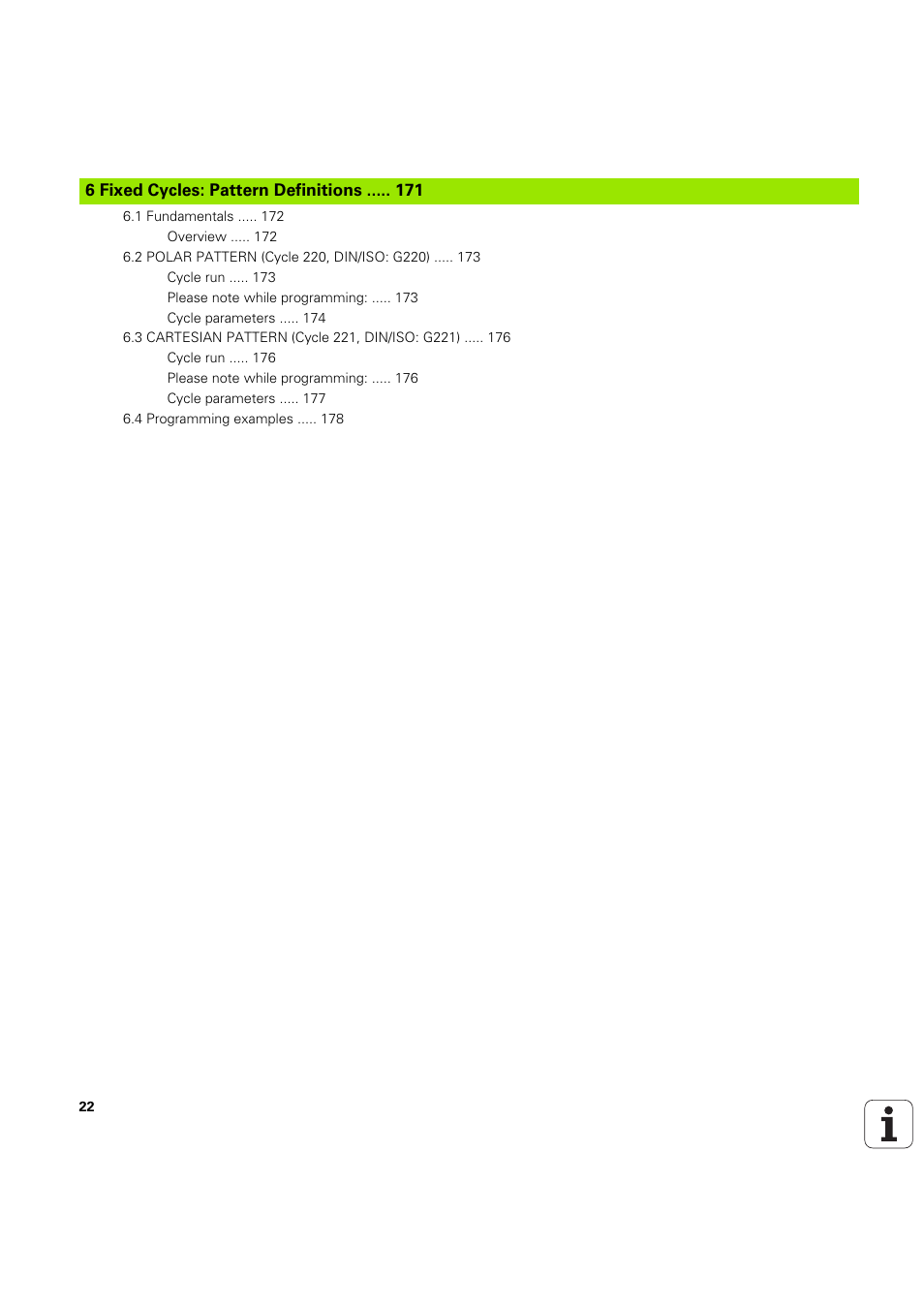 HEIDENHAIN iTNC 530 (60642x-04) Cycle programming User Manual | Page 22 / 529