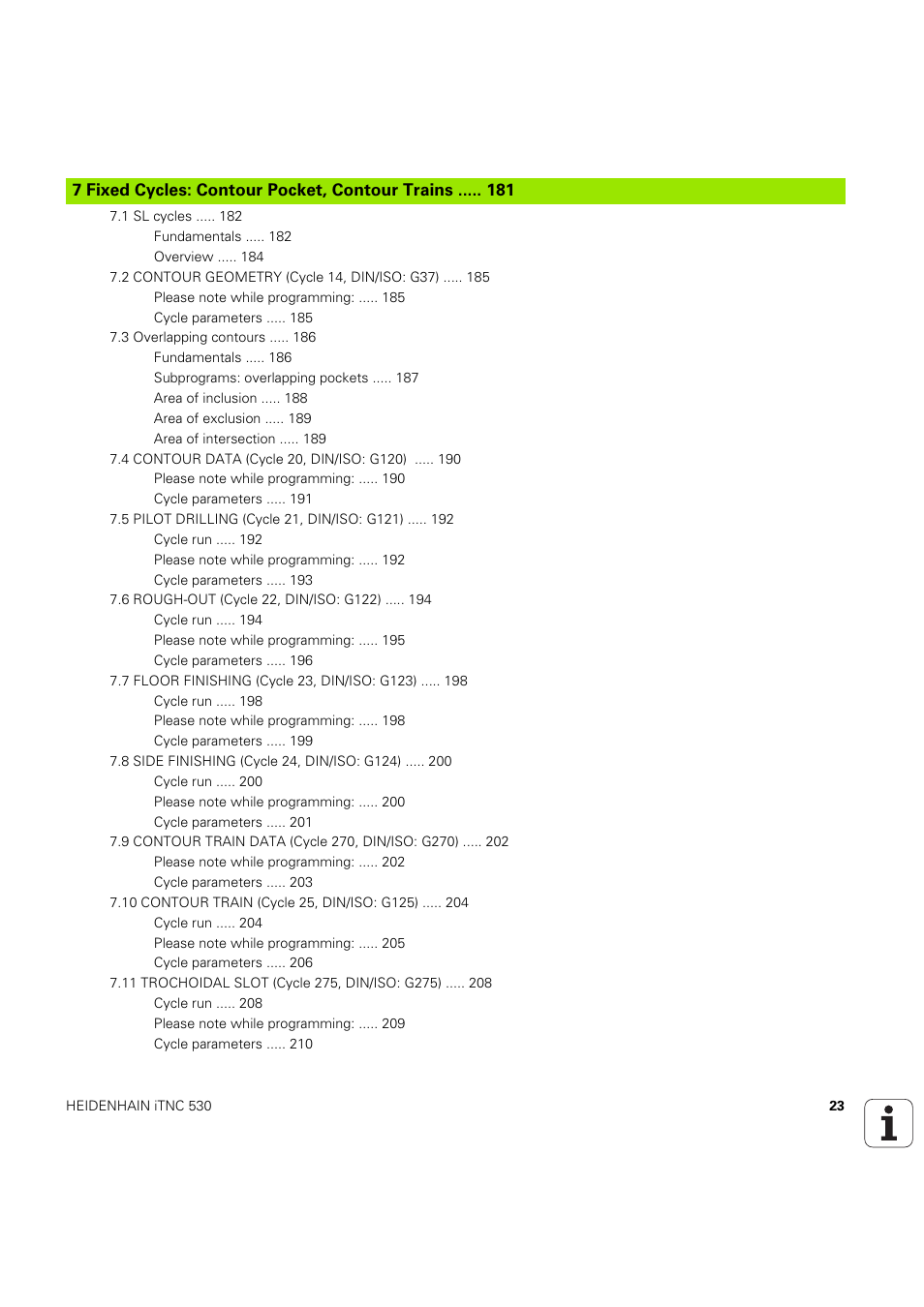 HEIDENHAIN iTNC 530 (60642x-04) Cycle programming User Manual | Page 23 / 529