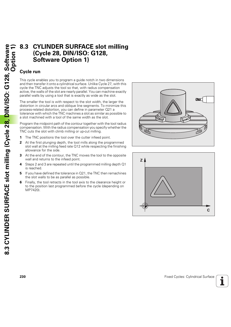 Cycle run, Seite 230 | HEIDENHAIN iTNC 530 (60642x-04) Cycle programming User Manual | Page 230 / 529