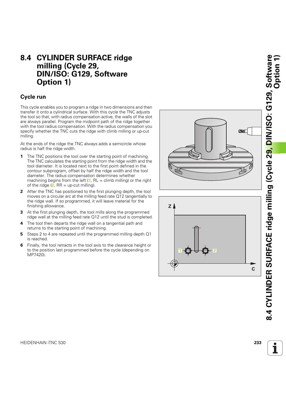 Cycle run, Seite 233 | HEIDENHAIN iTNC 530 (60642x-04) Cycle programming User Manual | Page 233 / 529