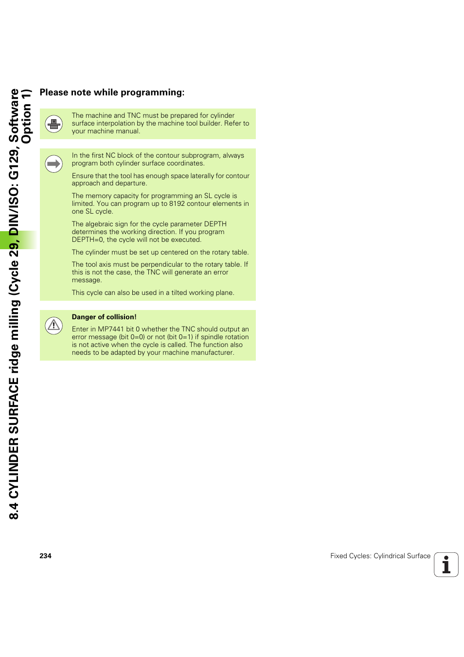 Please note while programming | HEIDENHAIN iTNC 530 (60642x-04) Cycle programming User Manual | Page 234 / 529