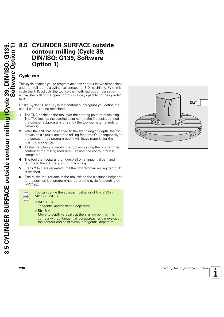 Cycle run, Sted (siehe „cycle run” auf seite 236), Seite 236 | HEIDENHAIN iTNC 530 (60642x-04) Cycle programming User Manual | Page 236 / 529