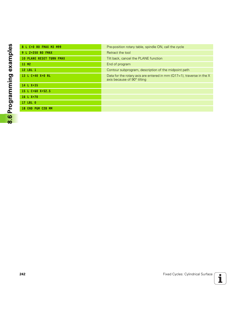 6 pr ogr amming examples | HEIDENHAIN iTNC 530 (60642x-04) Cycle programming User Manual | Page 242 / 529