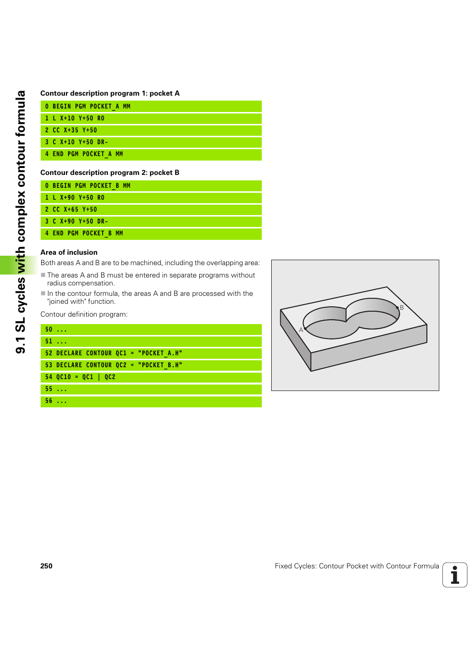 1 sl cy cles with complex cont our f o rm ula | HEIDENHAIN iTNC 530 (60642x-04) Cycle programming User Manual | Page 250 / 529