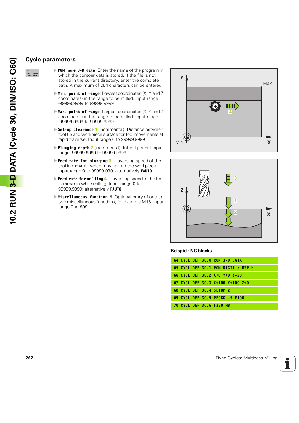 Cycle parameters | HEIDENHAIN iTNC 530 (60642x-04) Cycle programming User Manual | Page 262 / 529