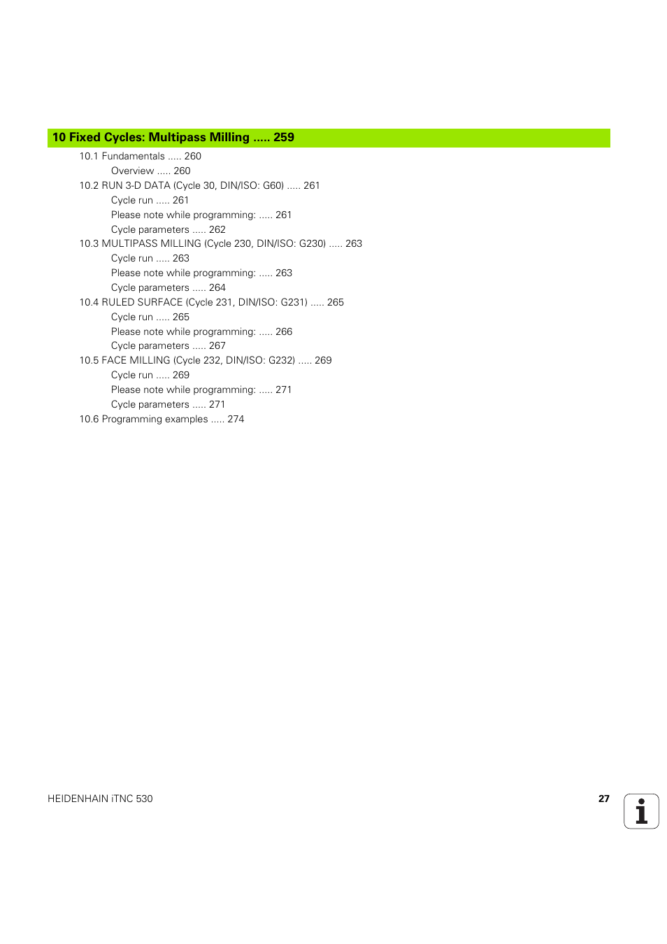 HEIDENHAIN iTNC 530 (60642x-04) Cycle programming User Manual | Page 27 / 529