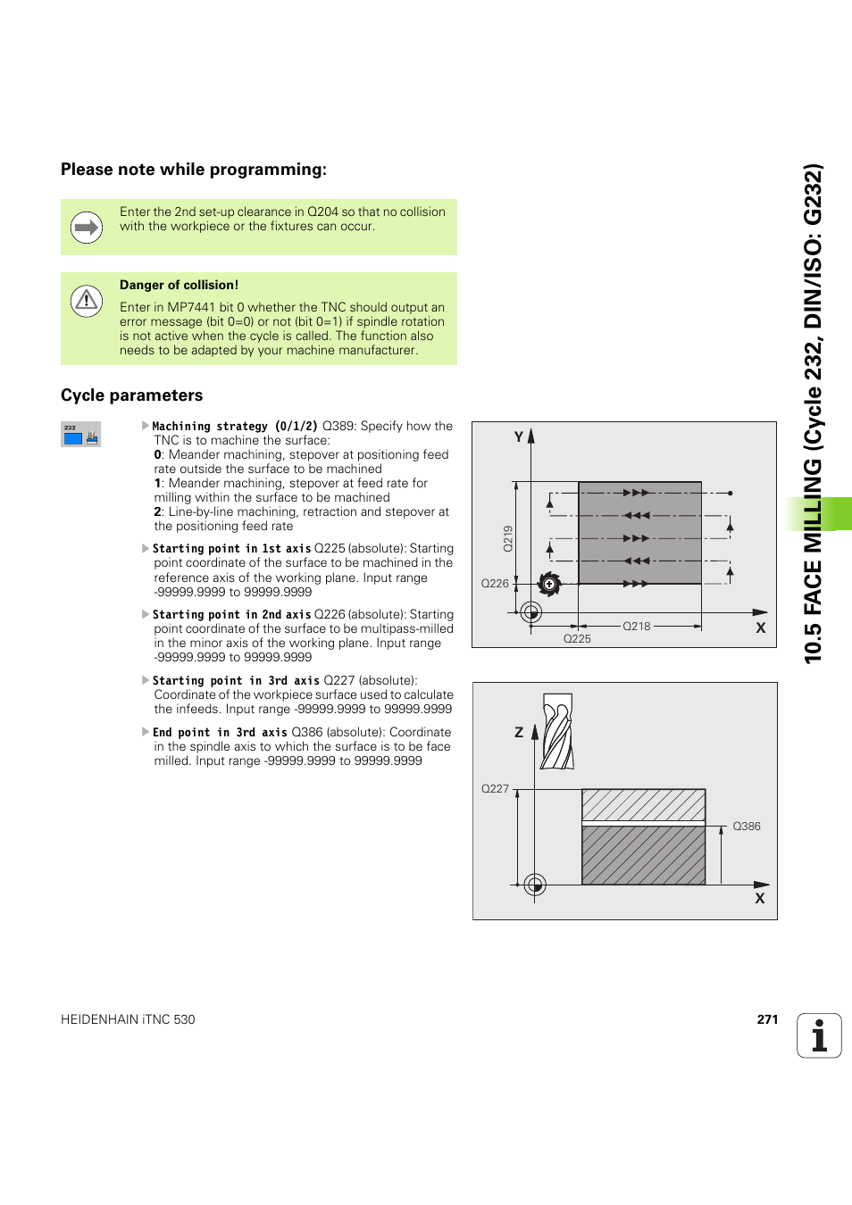 Please note while programming, Cycle parameters | HEIDENHAIN iTNC 530 (60642x-04) Cycle programming User Manual | Page 271 / 529
