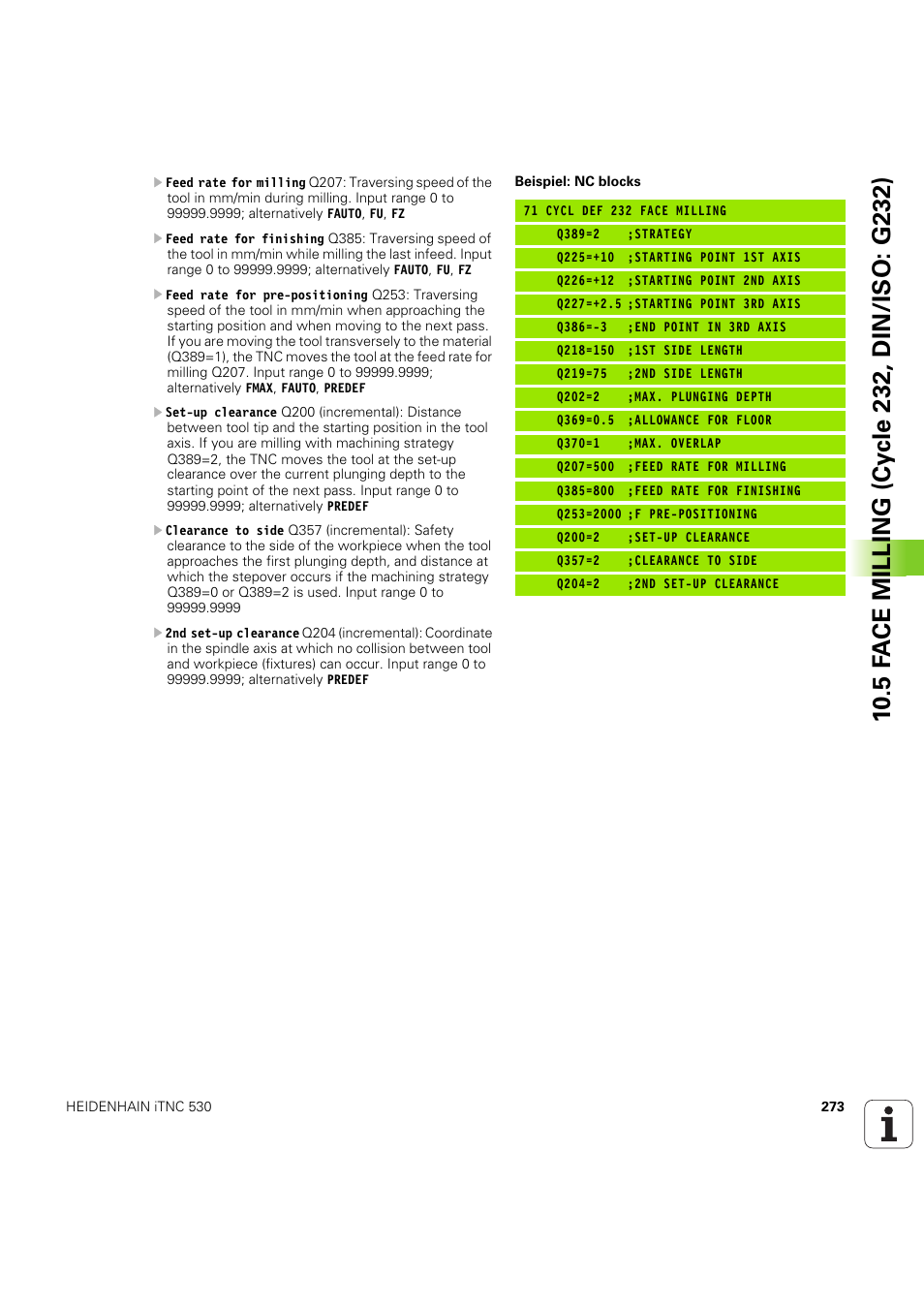 HEIDENHAIN iTNC 530 (60642x-04) Cycle programming User Manual | Page 273 / 529