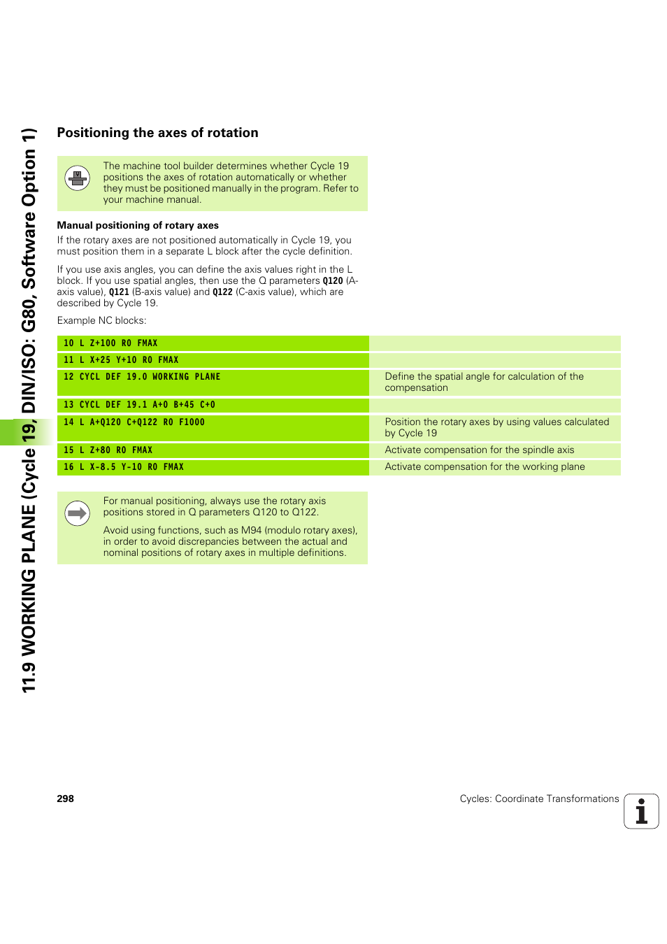 Positioning the axes of rotation | HEIDENHAIN iTNC 530 (60642x-04) Cycle programming User Manual | Page 298 / 529