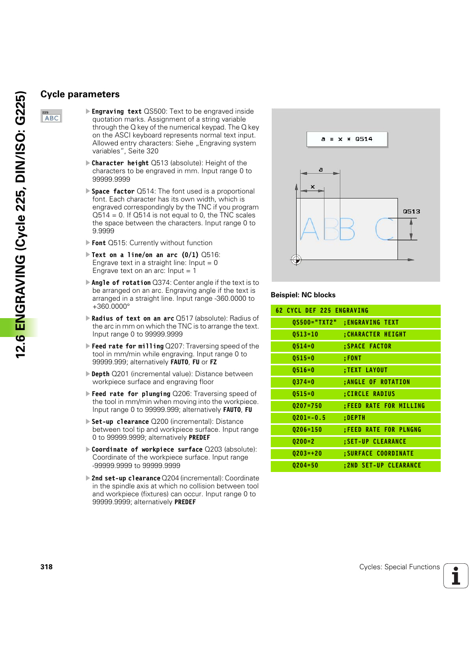 Cycle parameters | HEIDENHAIN iTNC 530 (60642x-04) Cycle programming User Manual | Page 318 / 529