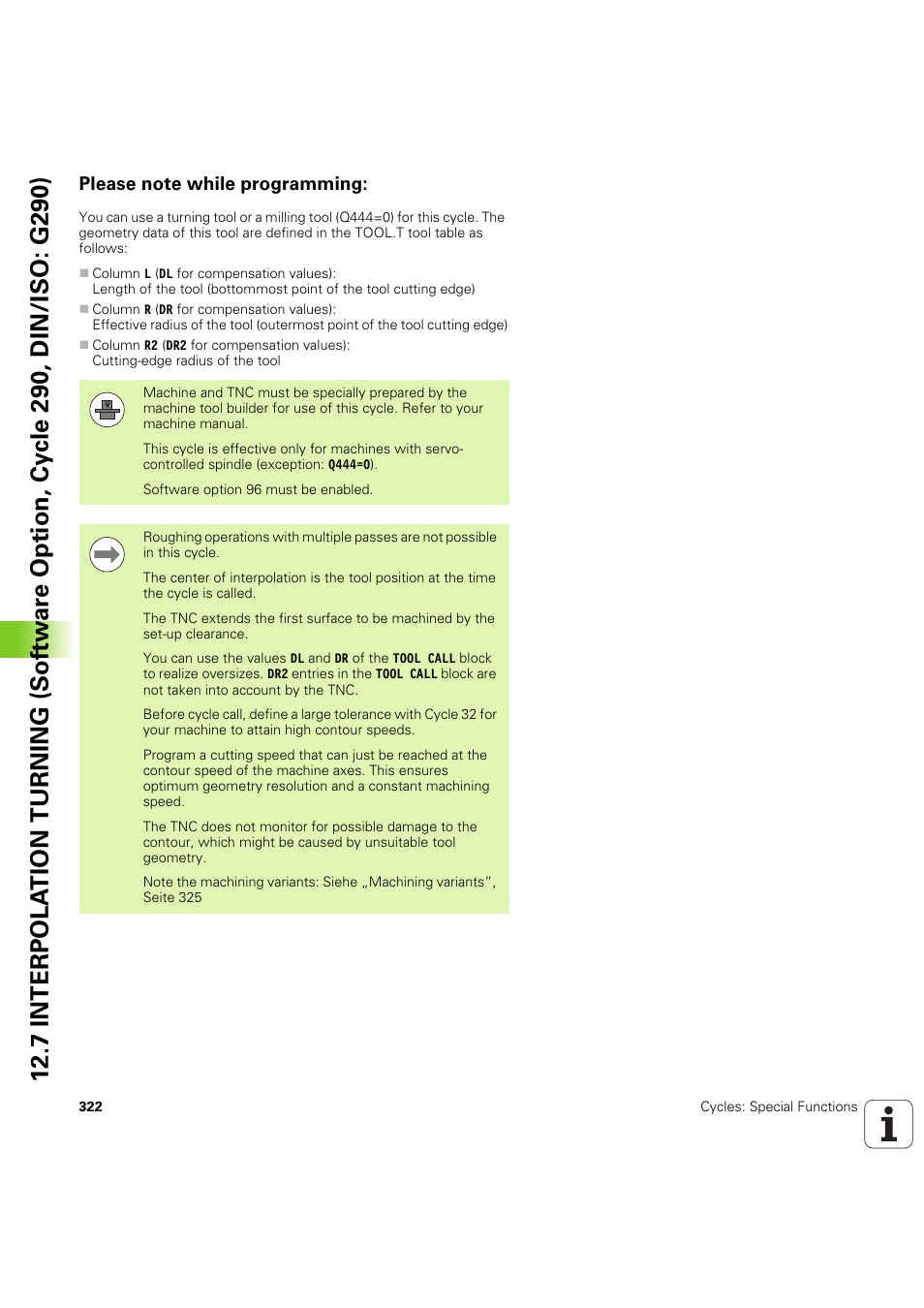 Please note while programming | HEIDENHAIN iTNC 530 (60642x-04) Cycle programming User Manual | Page 322 / 529