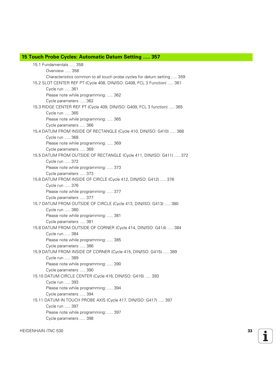 HEIDENHAIN iTNC 530 (60642x-04) Cycle programming User Manual | Page 33 / 529