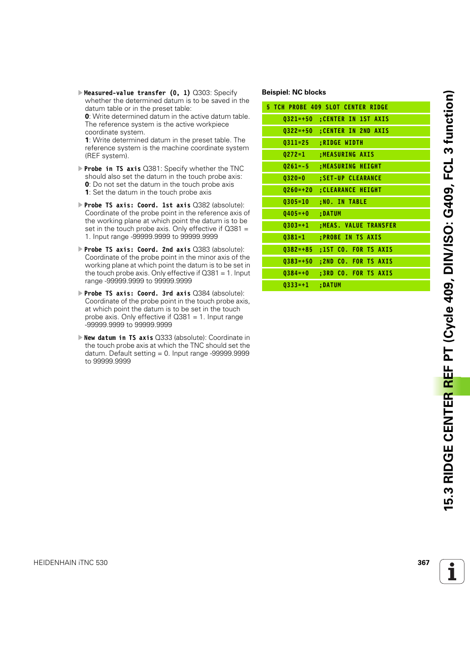 HEIDENHAIN iTNC 530 (60642x-04) Cycle programming User Manual | Page 367 / 529
