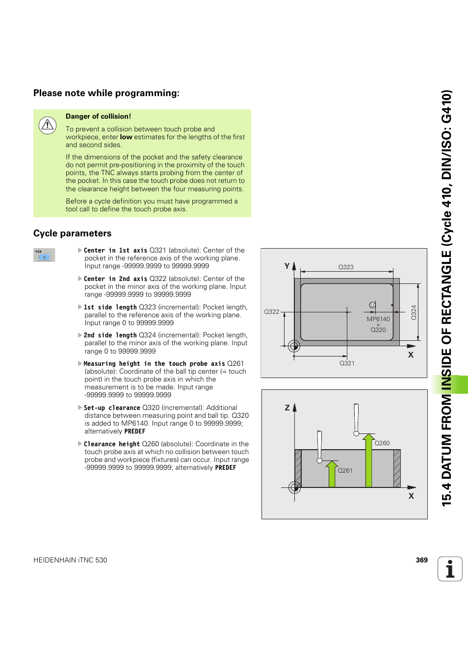 Please note while programming, Cycle parameters | HEIDENHAIN iTNC 530 (60642x-04) Cycle programming User Manual | Page 369 / 529