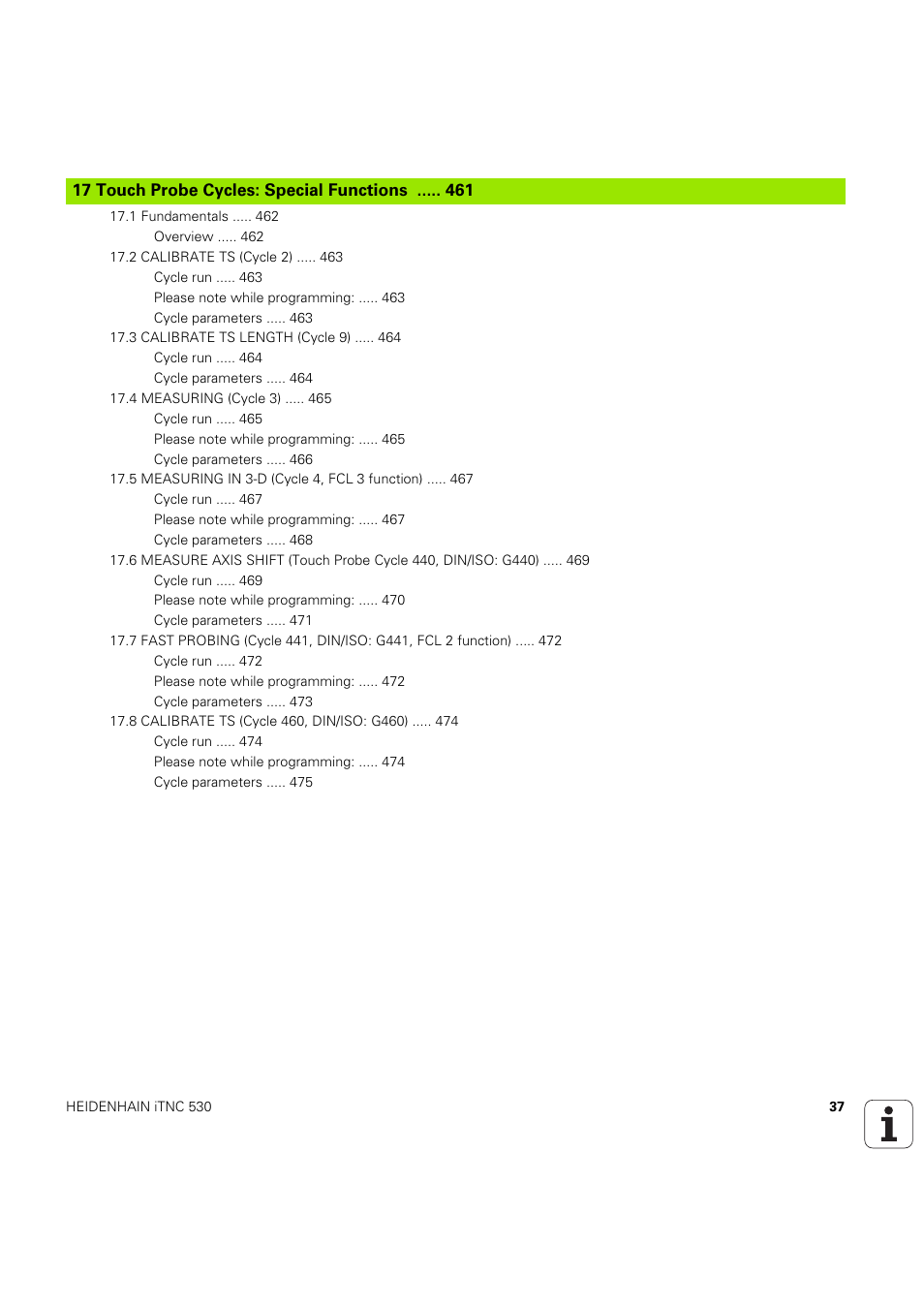 HEIDENHAIN iTNC 530 (60642x-04) Cycle programming User Manual | Page 37 / 529