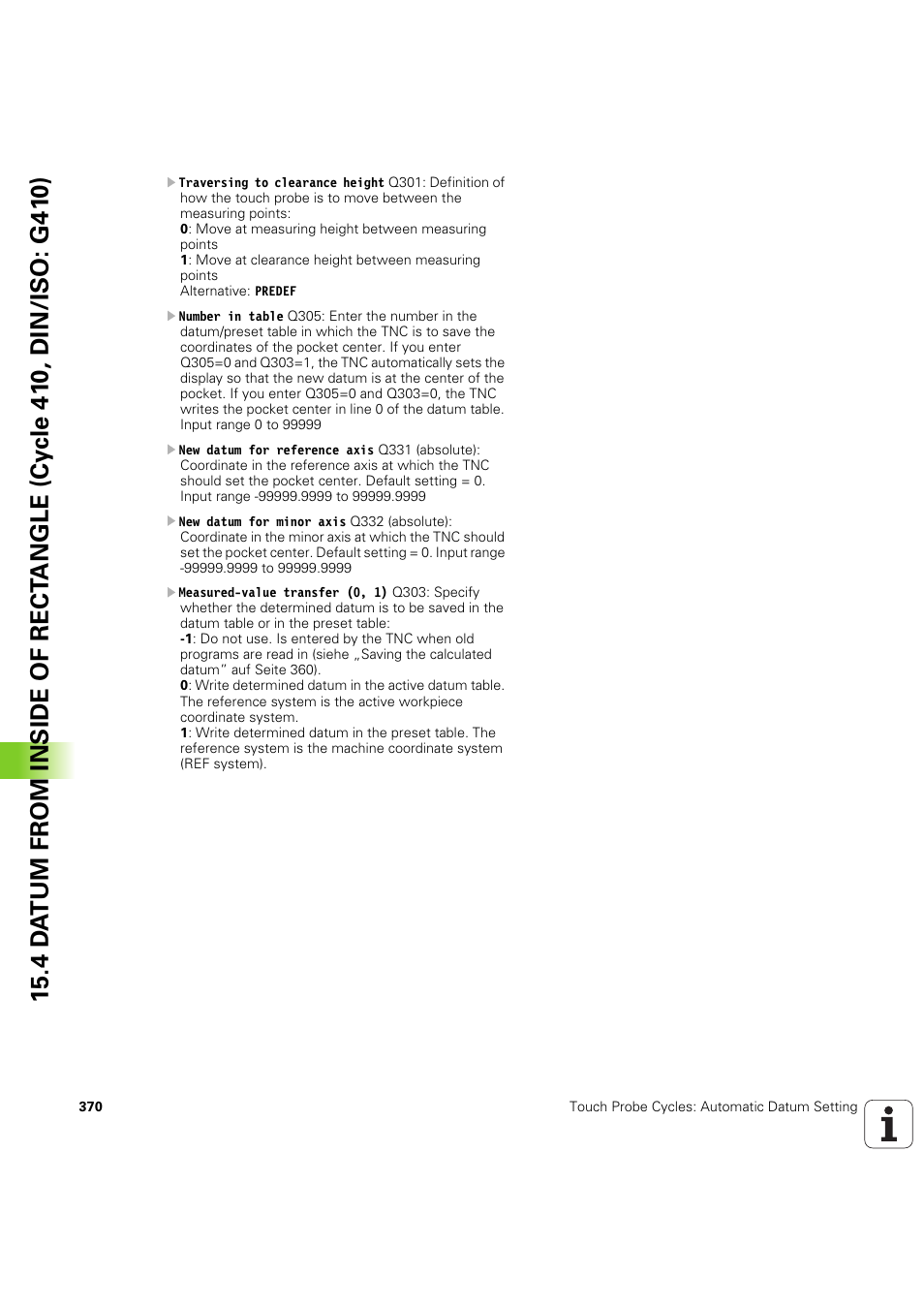 HEIDENHAIN iTNC 530 (60642x-04) Cycle programming User Manual | Page 370 / 529
