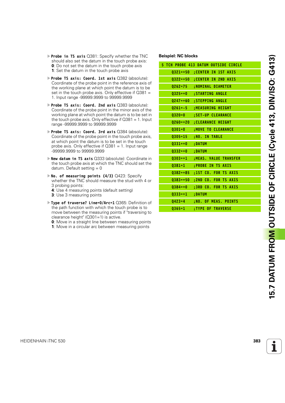 HEIDENHAIN iTNC 530 (60642x-04) Cycle programming User Manual | Page 383 / 529