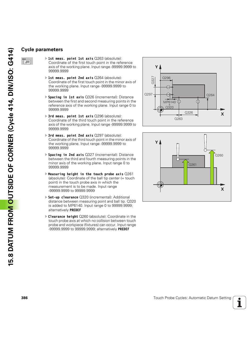 Cycle parameters | HEIDENHAIN iTNC 530 (60642x-04) Cycle programming User Manual | Page 386 / 529