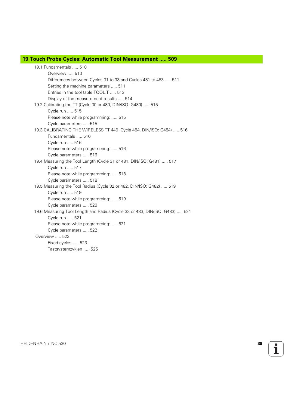 HEIDENHAIN iTNC 530 (60642x-04) Cycle programming User Manual | Page 39 / 529