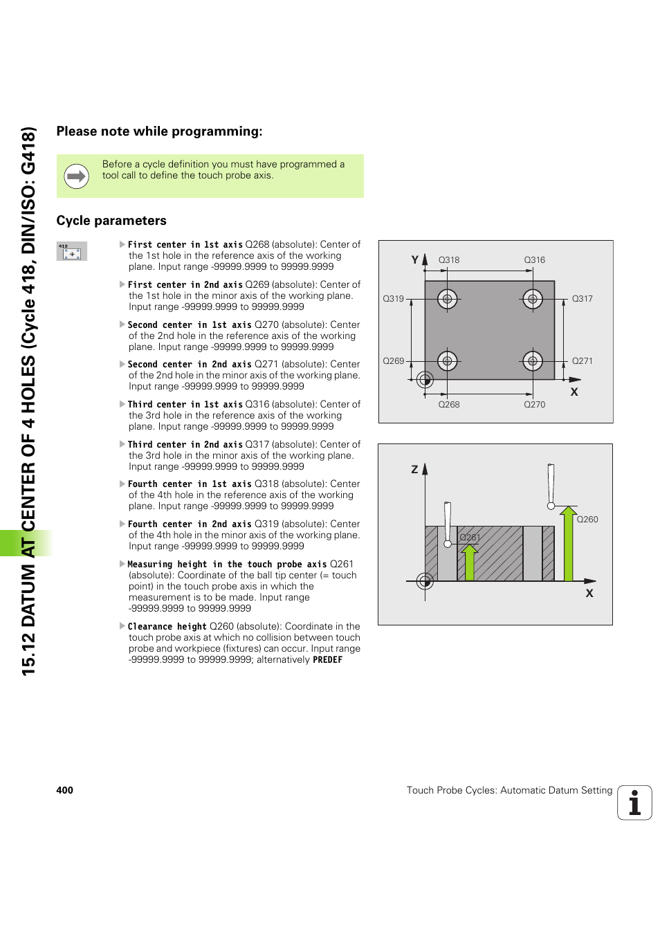 Please note while programming, Cycle parameters | HEIDENHAIN iTNC 530 (60642x-04) Cycle programming User Manual | Page 400 / 529