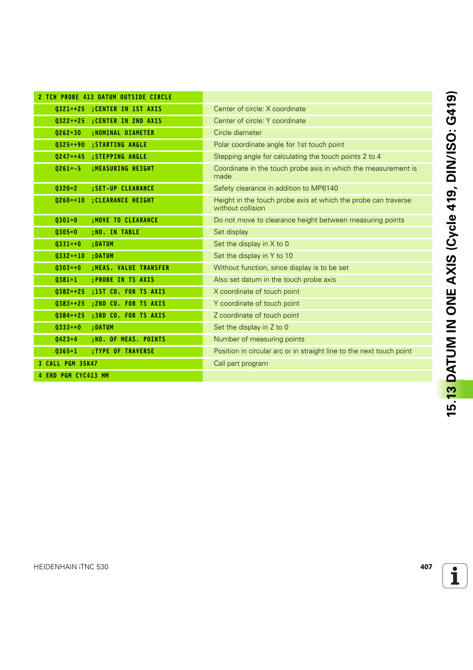 HEIDENHAIN iTNC 530 (60642x-04) Cycle programming User Manual | Page 407 / 529