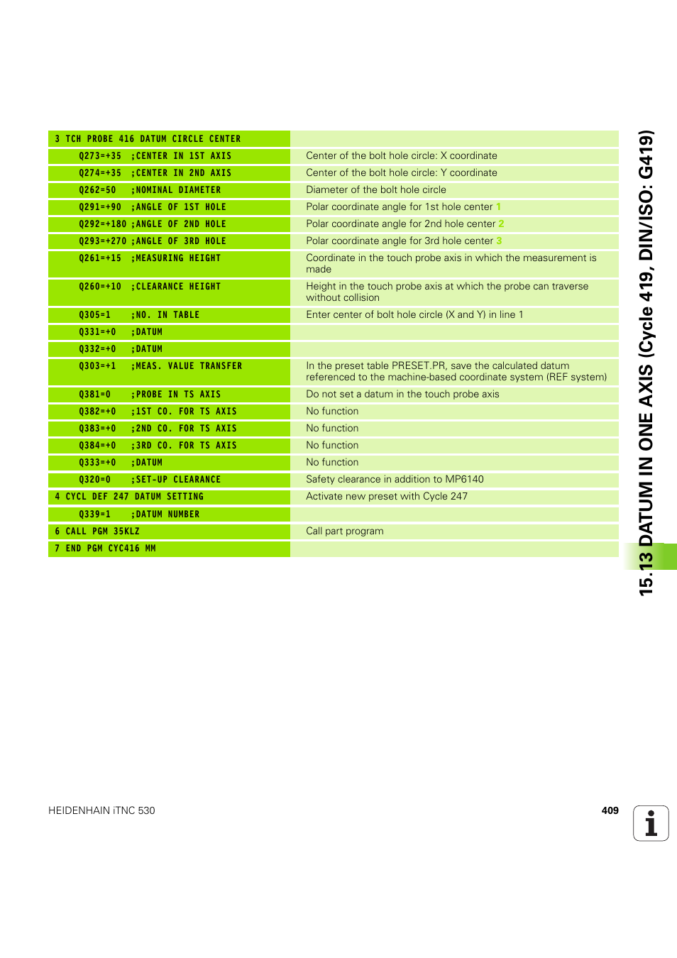 HEIDENHAIN iTNC 530 (60642x-04) Cycle programming User Manual | Page 409 / 529