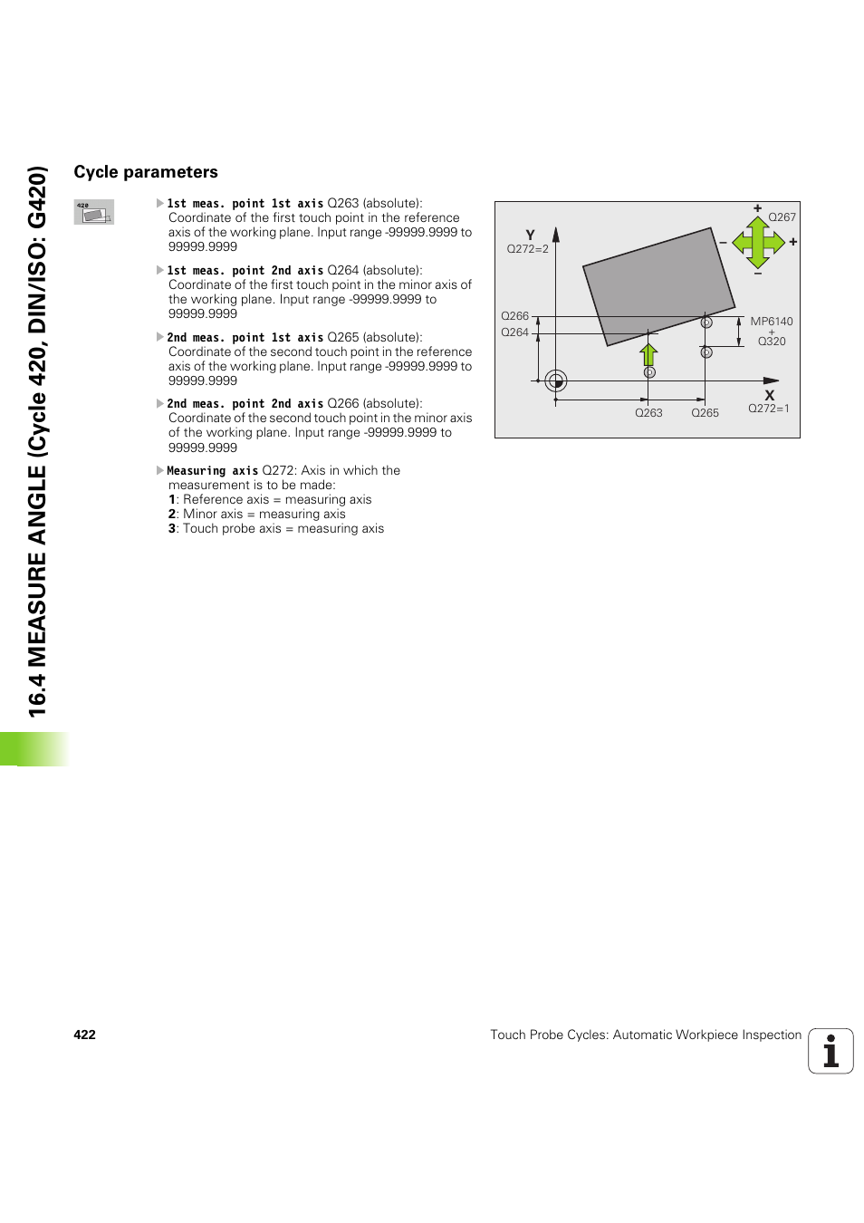 Cycle parameters | HEIDENHAIN iTNC 530 (60642x-04) Cycle programming User Manual | Page 422 / 529