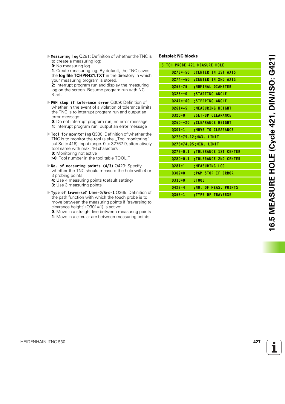 HEIDENHAIN iTNC 530 (60642x-04) Cycle programming User Manual | Page 427 / 529