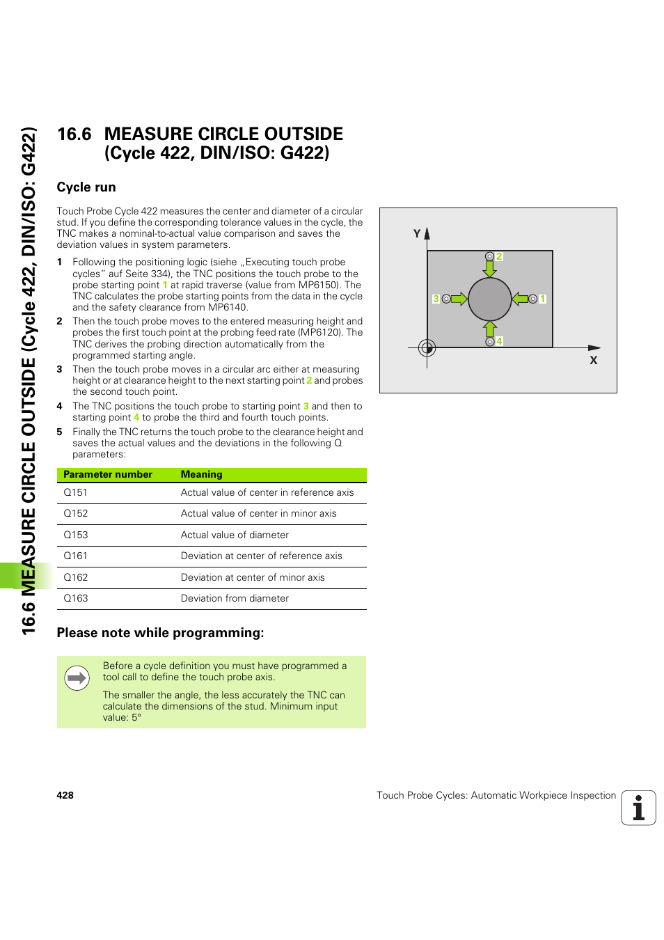 Cycle run, Please note while programming, Seite 428 | HEIDENHAIN iTNC 530 (60642x-04) Cycle programming User Manual | Page 428 / 529