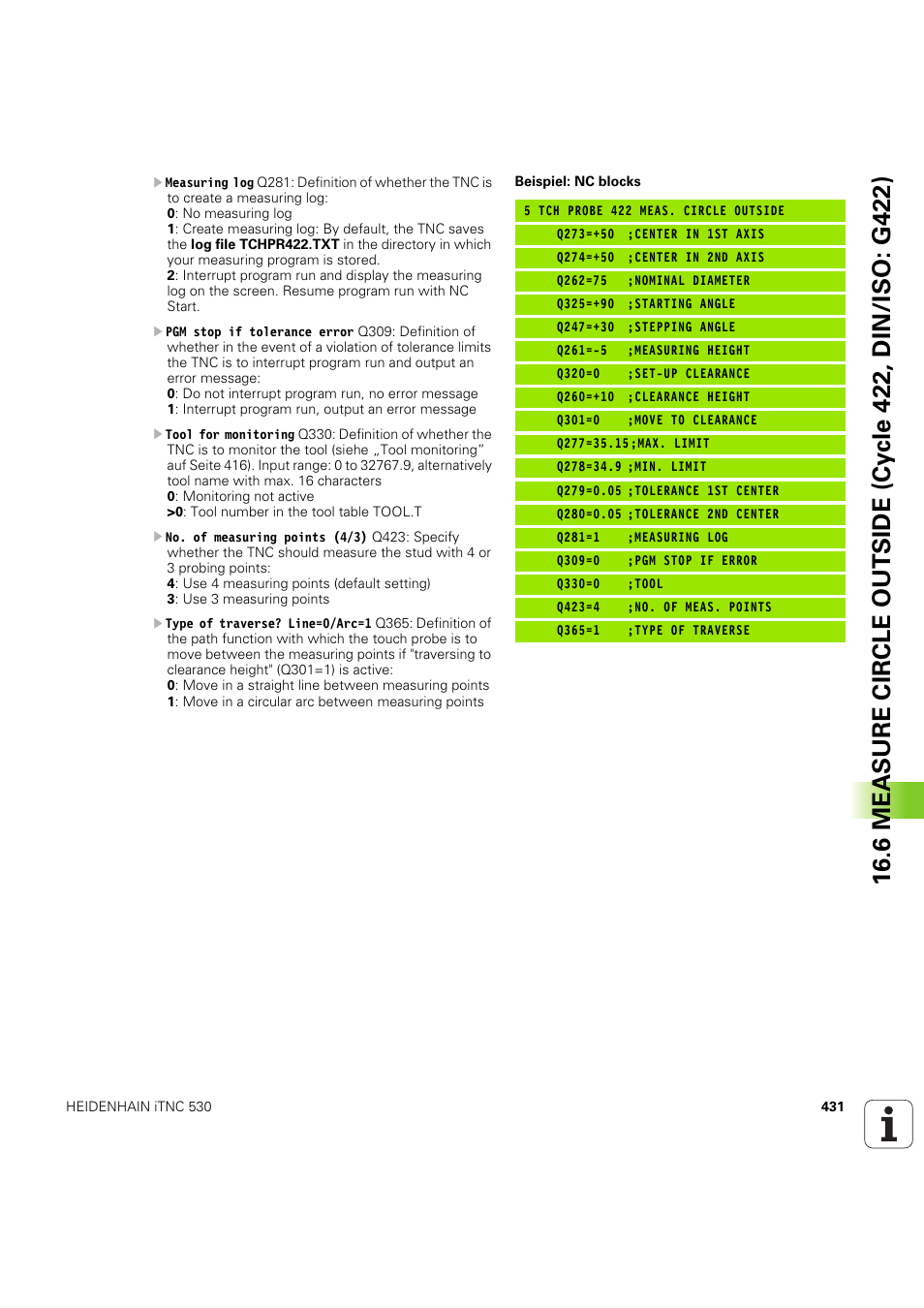 HEIDENHAIN iTNC 530 (60642x-04) Cycle programming User Manual | Page 431 / 529