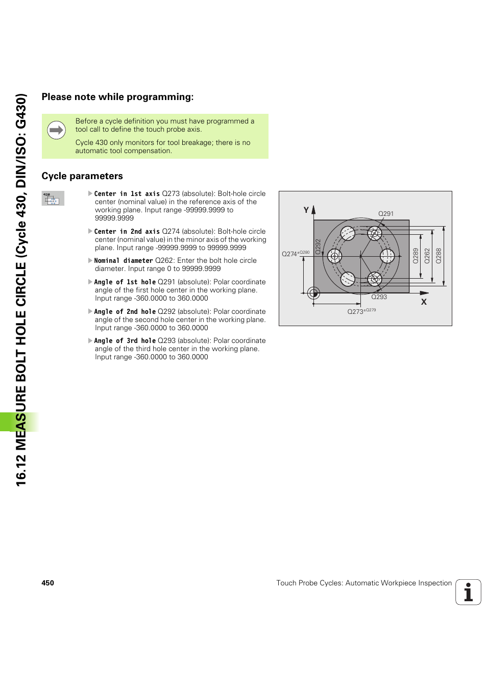 Please note while programming, Cycle parameters | HEIDENHAIN iTNC 530 (60642x-04) Cycle programming User Manual | Page 450 / 529
