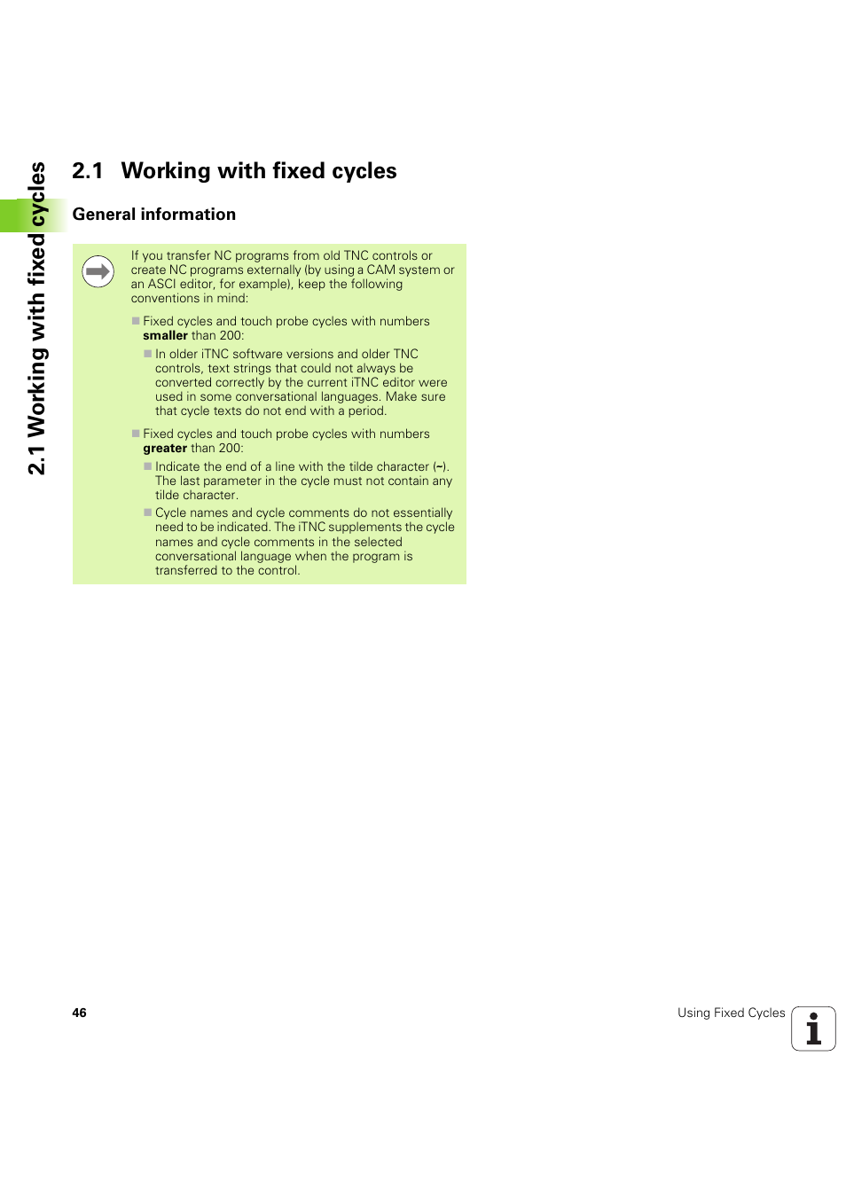 1 working with fixed cycles, General information | HEIDENHAIN iTNC 530 (60642x-04) Cycle programming User Manual | Page 46 / 529
