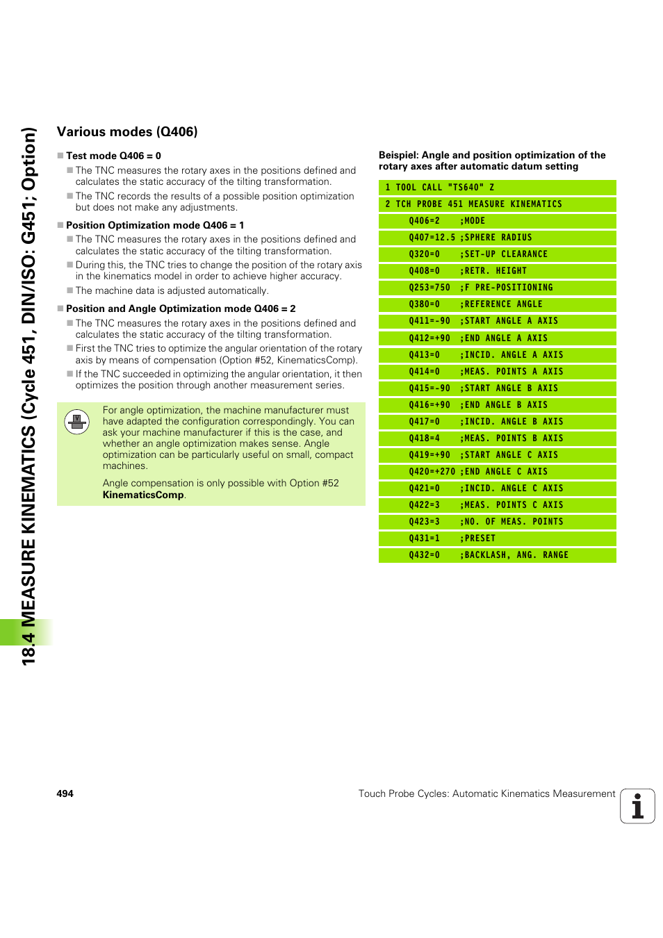 Various modes (q406), Siehe „various modes (q406)” auf seite 494) | HEIDENHAIN iTNC 530 (60642x-04) Cycle programming User Manual | Page 494 / 529