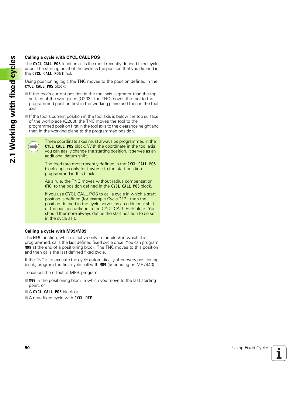 1 w o rk ing with fix e d cy cles | HEIDENHAIN iTNC 530 (60642x-04) Cycle programming User Manual | Page 50 / 529