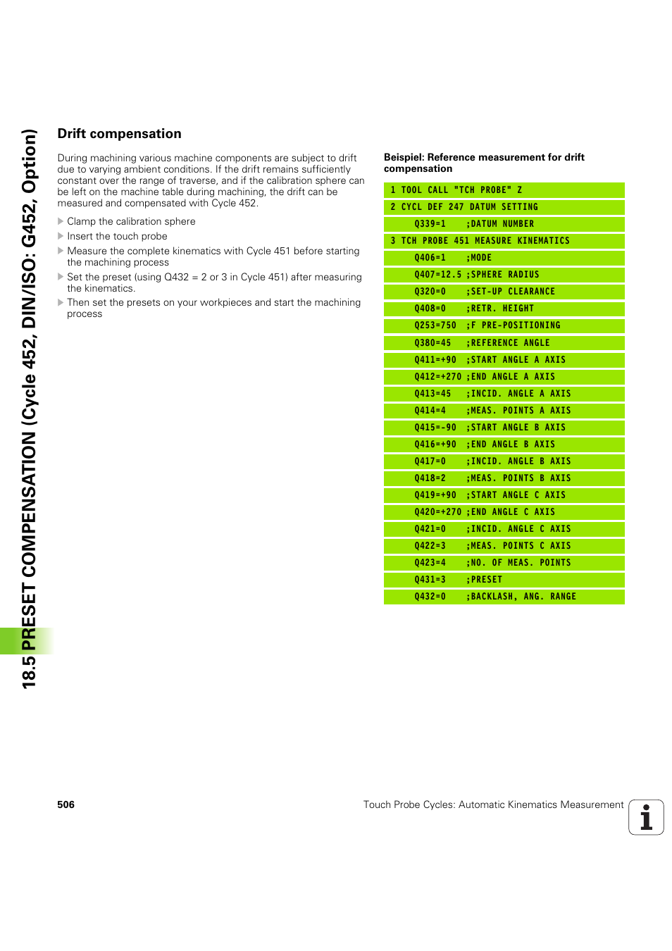 Drift compensation | HEIDENHAIN iTNC 530 (60642x-04) Cycle programming User Manual | Page 506 / 529
