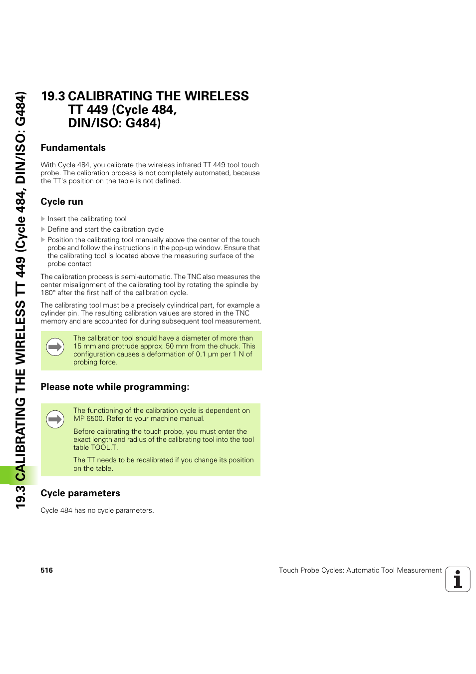 Fundamentals, Cycle run, Please note while programming | Cycle parameters, Seite 516 | HEIDENHAIN iTNC 530 (60642x-04) Cycle programming User Manual | Page 516 / 529