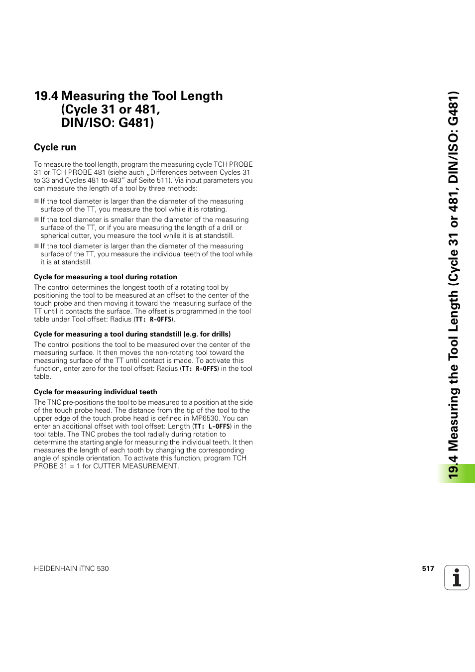Cycle run, Seite 517 | HEIDENHAIN iTNC 530 (60642x-04) Cycle programming User Manual | Page 517 / 529