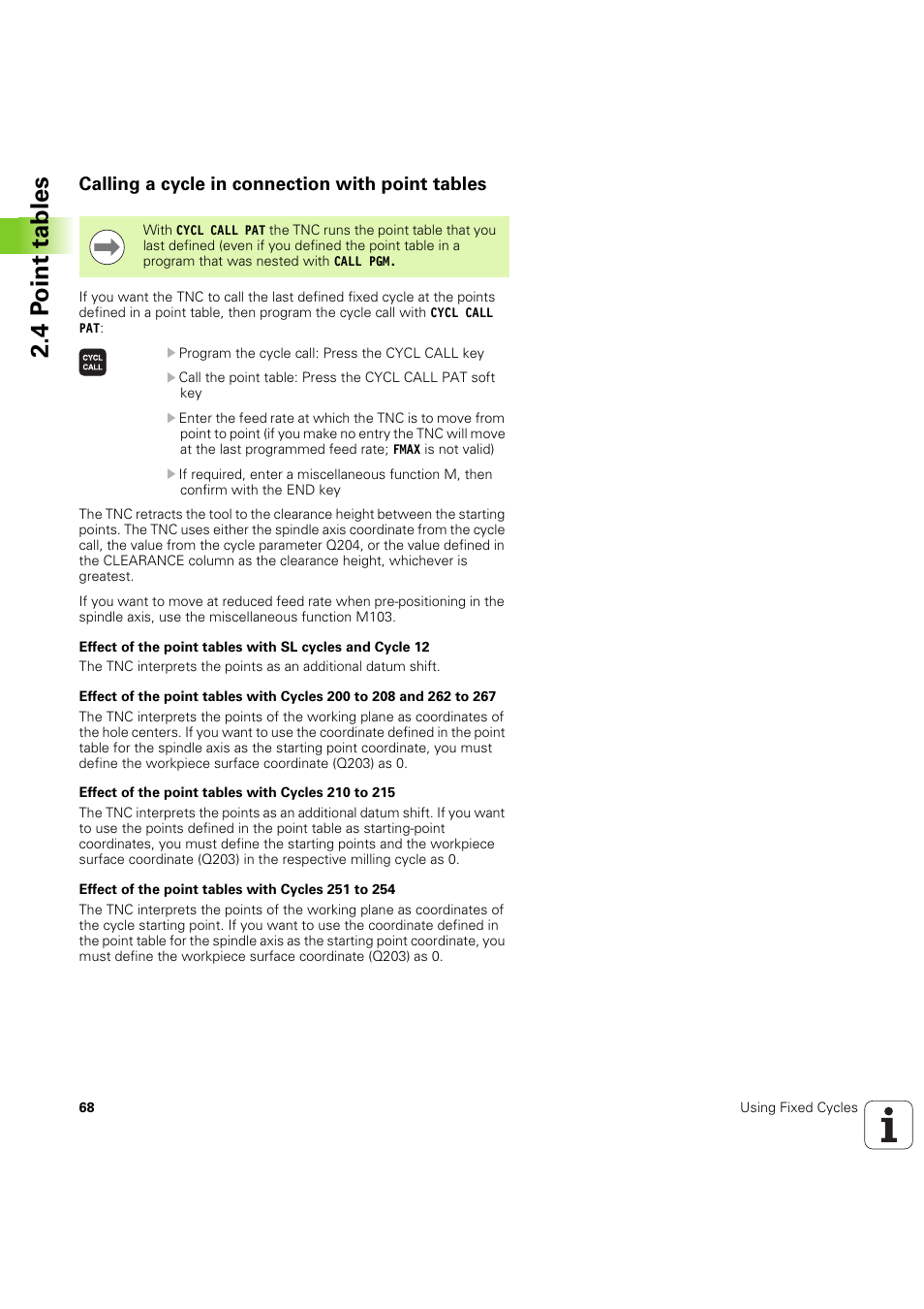 Calling a cycle in connection with point tables, 4 p o int tables | HEIDENHAIN iTNC 530 (60642x-04) Cycle programming User Manual | Page 68 / 529