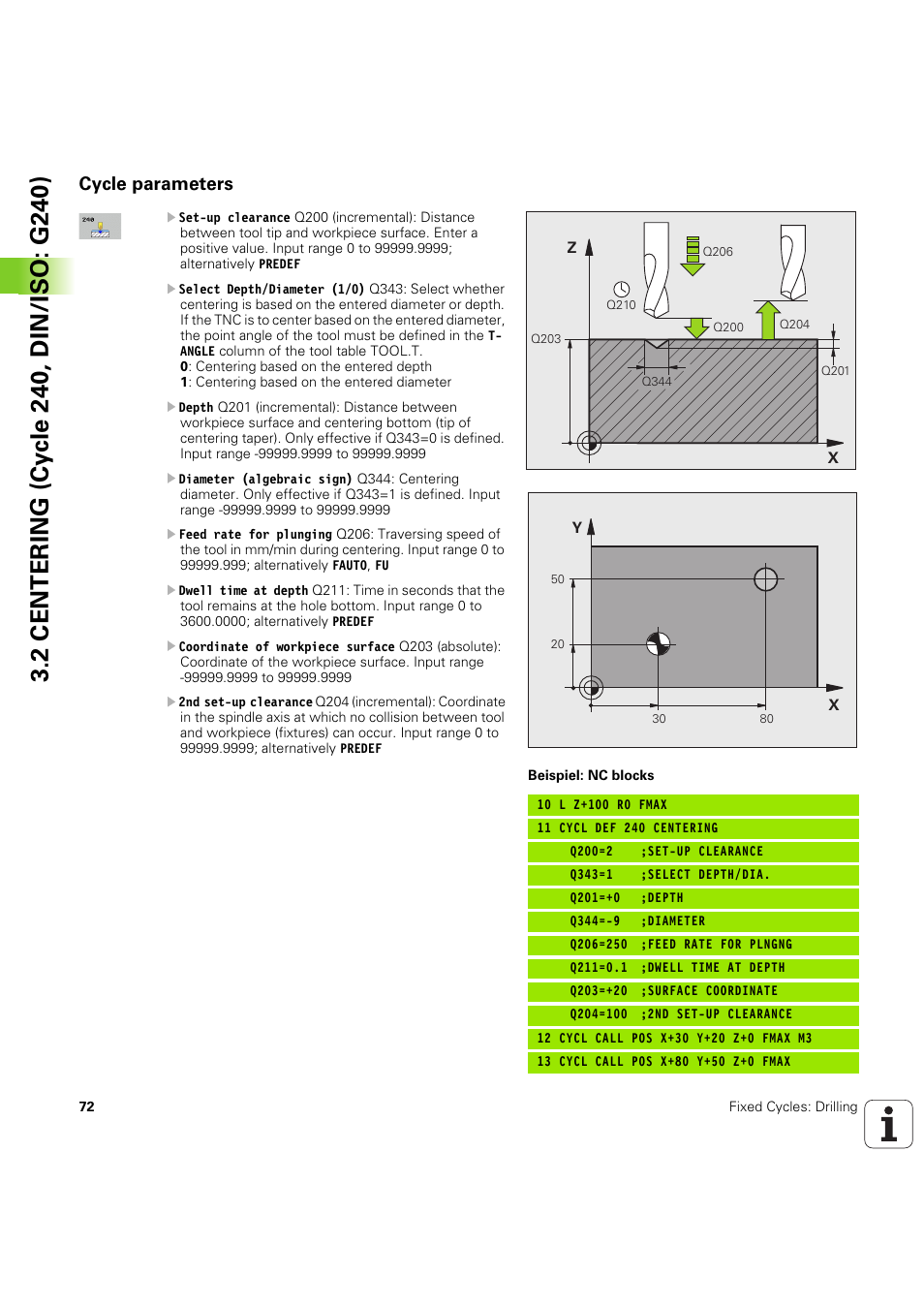 Cycle parameters | HEIDENHAIN iTNC 530 (60642x-04) Cycle programming User Manual | Page 72 / 529