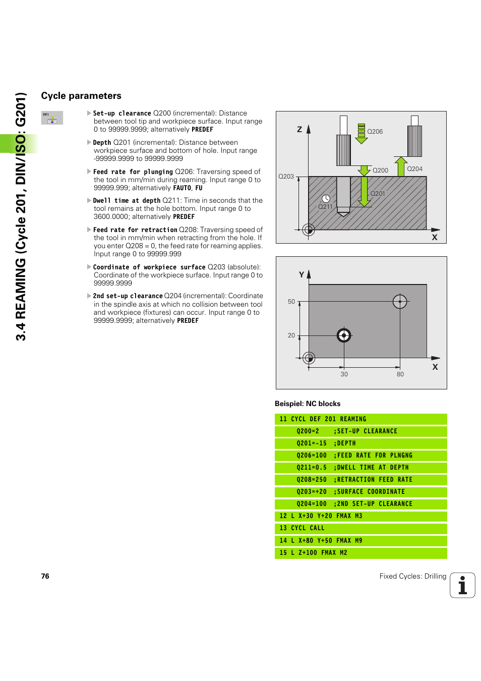 Cycle parameters | HEIDENHAIN iTNC 530 (60642x-04) Cycle programming User Manual | Page 76 / 529
